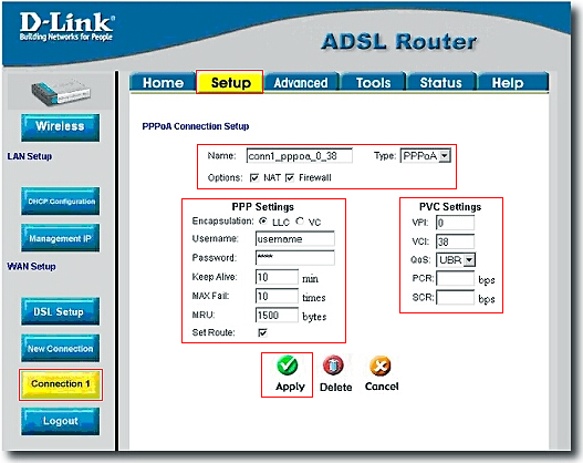 Depending upon the model of your D-Link router any one of the two screens 